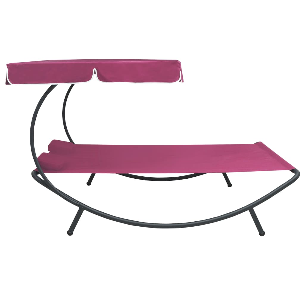 Lettino Prendisole con Baldacchino e Cuscini Rosa - homemem39