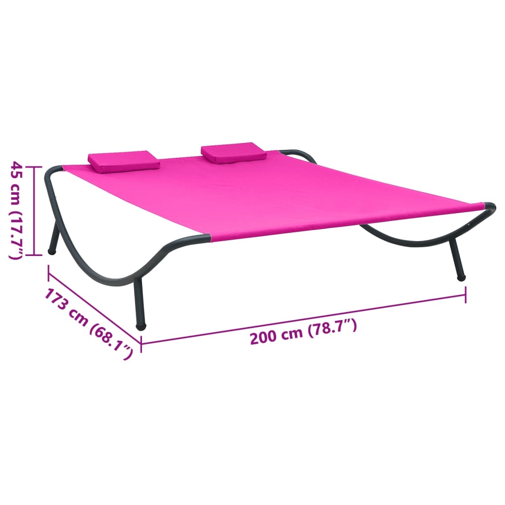 Lettino Prendisole in Tessuto Rosa - homemem39