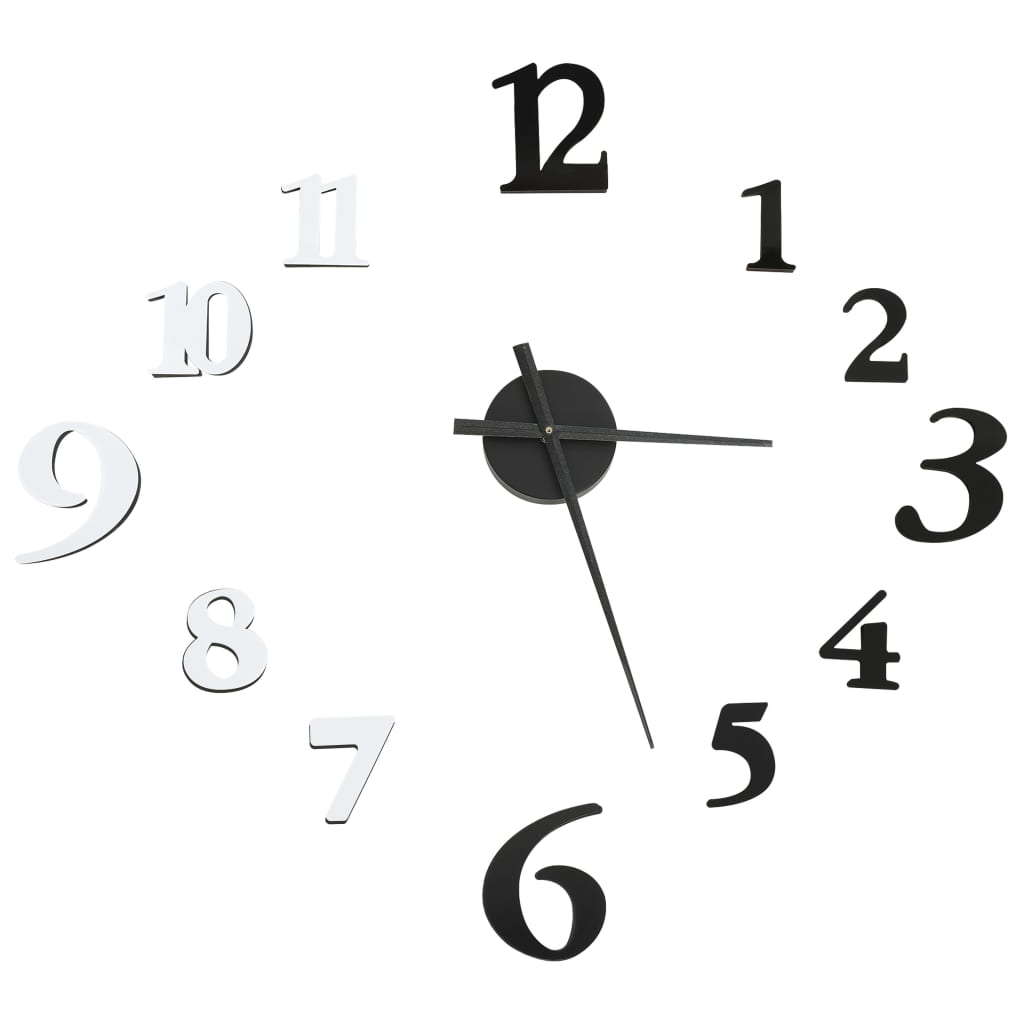 Orologio da Parete 3D Design Moderno Nero e Bianco 100 cm XXL - homemem39