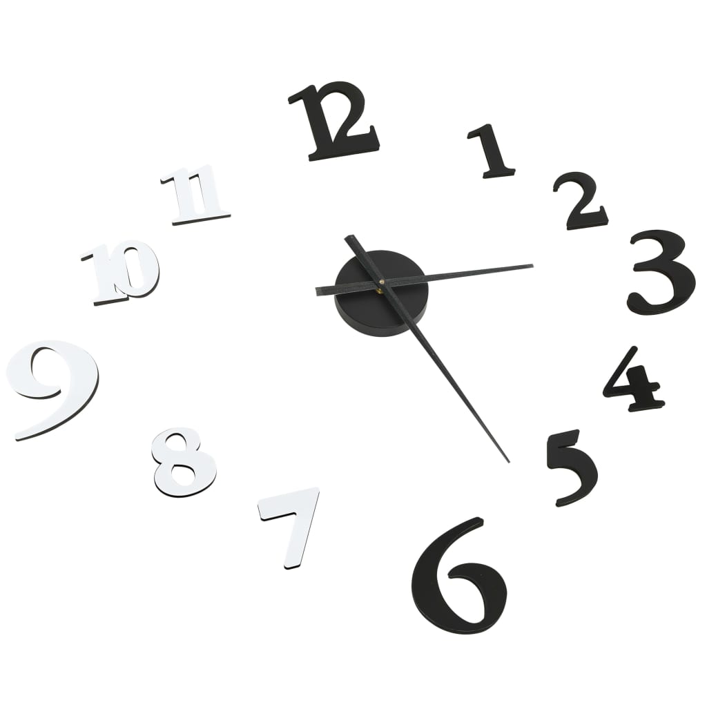 Orologio da Parete 3D Design Moderno Nero e Bianco 100 cm XXL - homemem39
