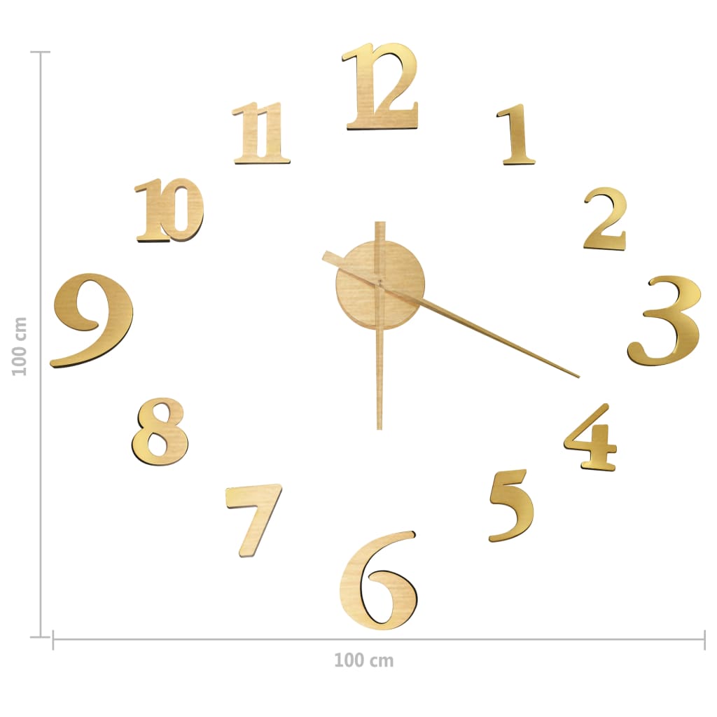 Orologio da Parete 3D Design Moderno Oro 100 cm XXL | homemem39