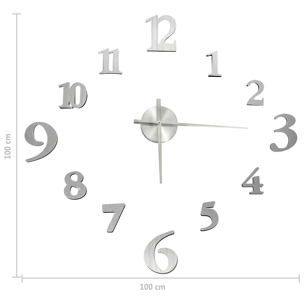 Orologio da Parete 3D Design Moderno Argento 100 cm XXL - homemem39
