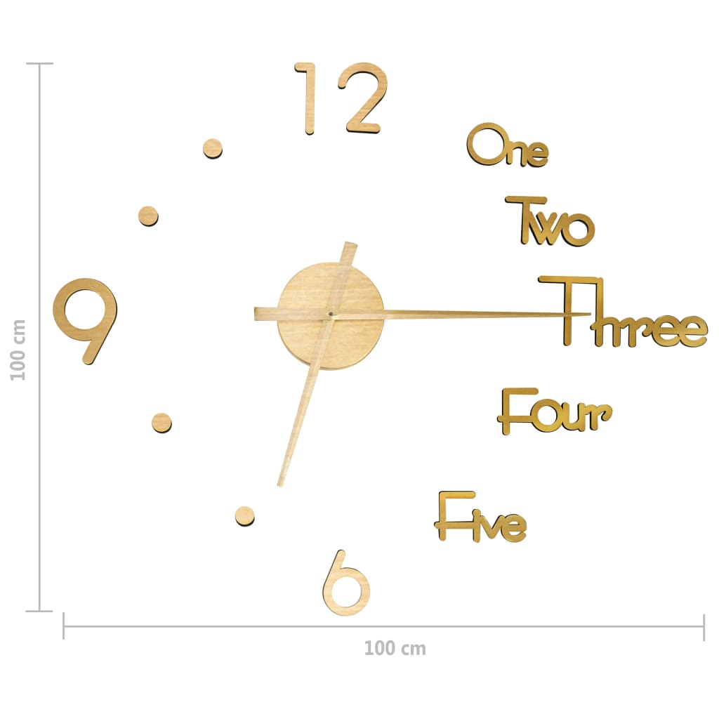Orologio da Parete 3D Design Moderno Oro 100 cm XXL | homemem39
