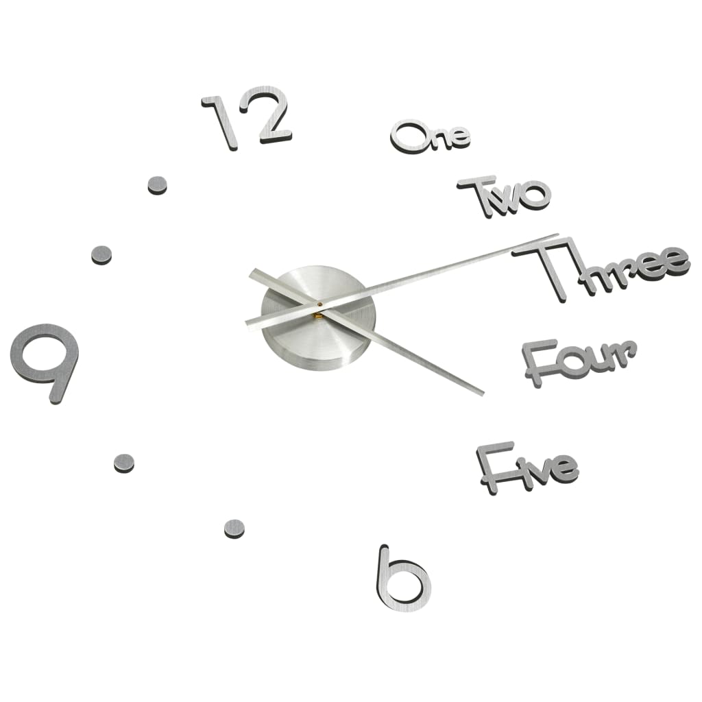 Orologio da Parete 3D Design Moderno Argento 100 cm XXL - homemem39