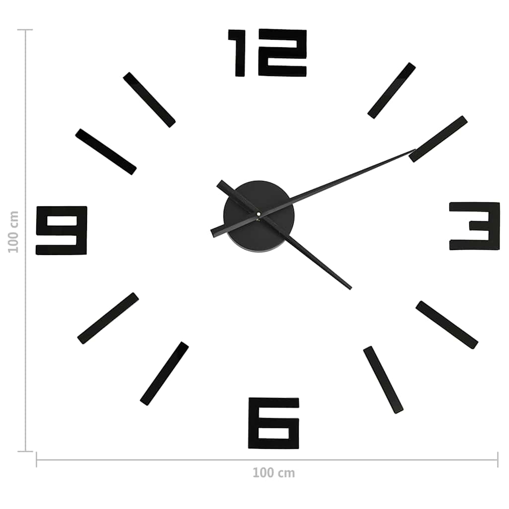 Orologio da Parete 3D Design Moderno Nero 100 cm XXL | homemem39