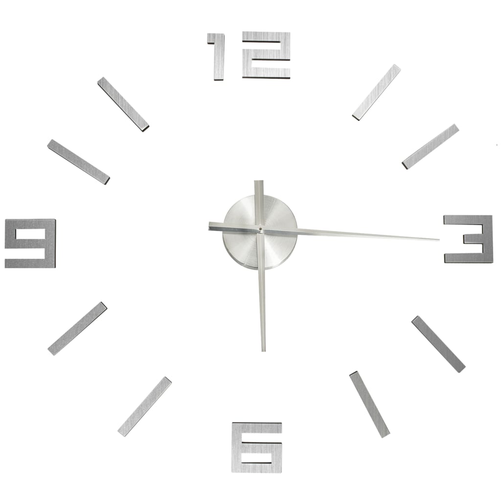 Orologio da Parete 3D Design Moderno Argento 100 cm XXL - homemem39