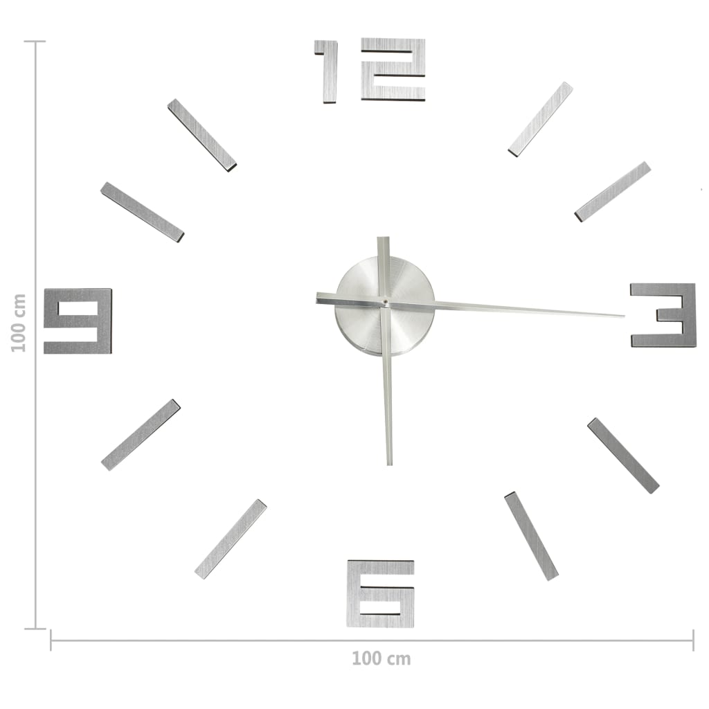 Orologio da Parete 3D Design Moderno Argento 100 cm XXL - homemem39
