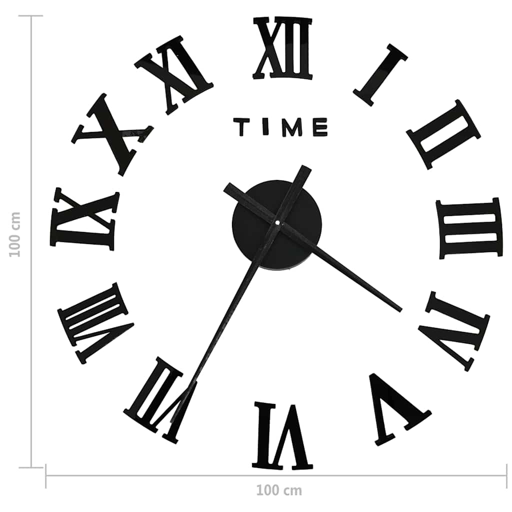 Orologio da Parete 3D Design Moderno Nero 100 cm XXL | homemem39