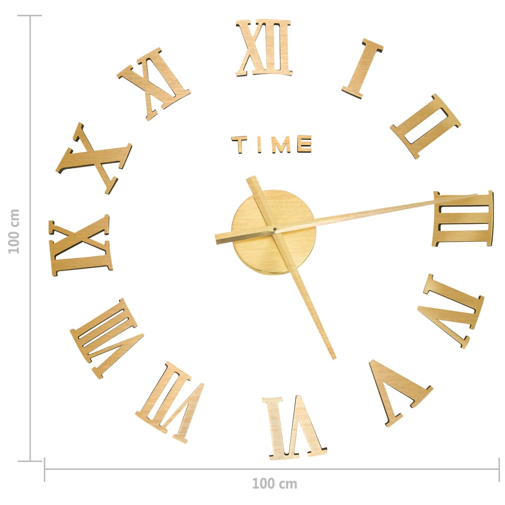 Orologio da Parete 3D Design Moderno Oro 100 cm XXL | homemem39