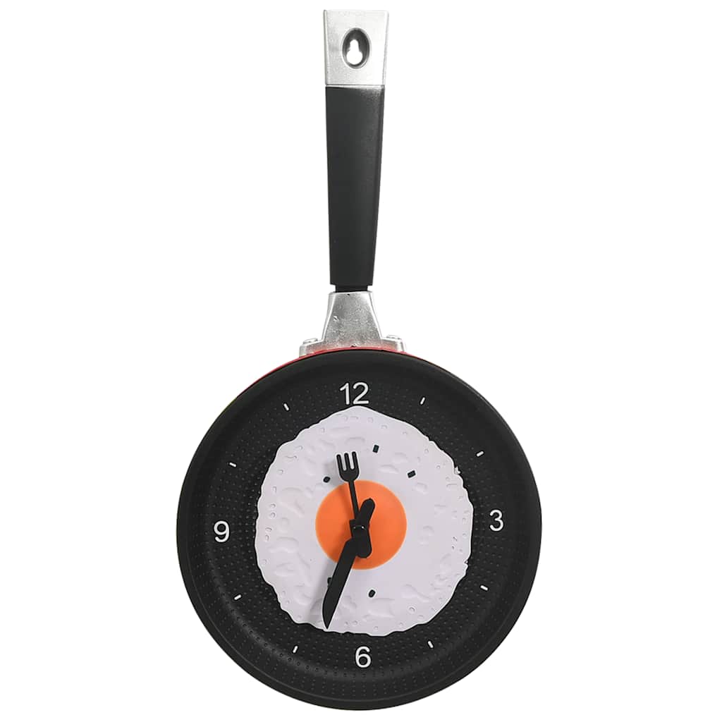 325164 vidaXL Wall Clock with Fried Egg Pan Design 18,8 cm - homemem39