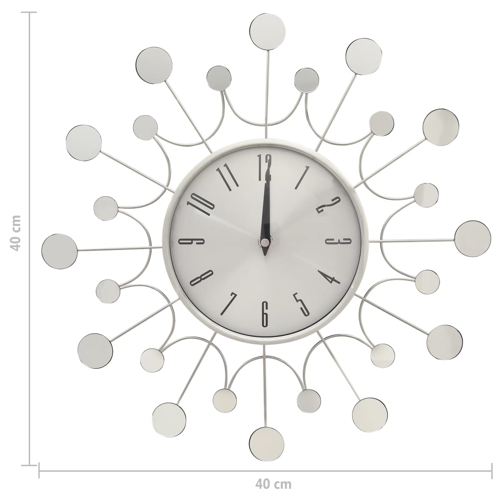 Orologio da Parete Argento 40 cm in Metallo | homemem39
