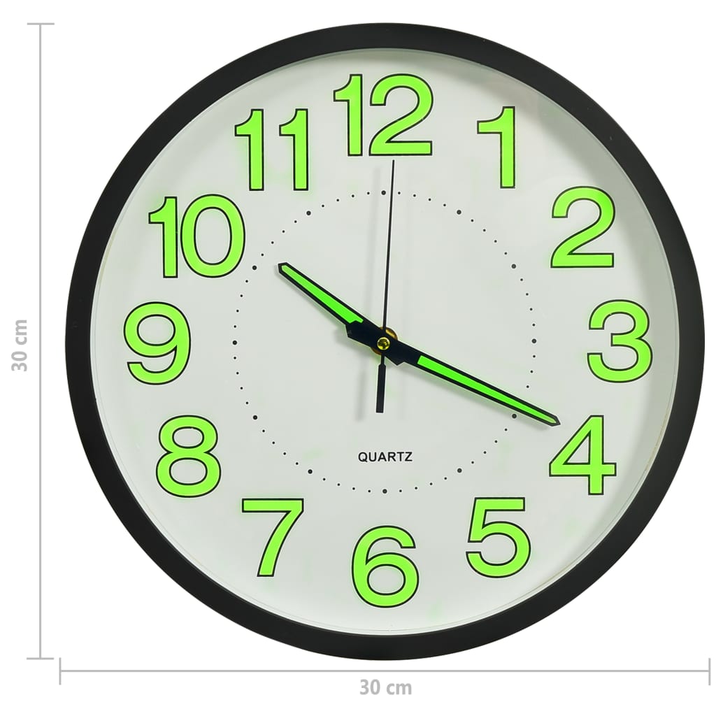 Orologio da Parete Luminoso Nero 30 cm | homemem39