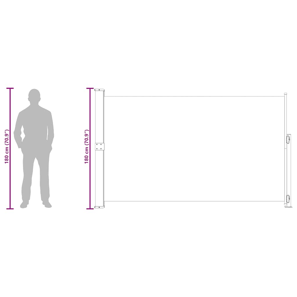 Tenda Laterale Retrattile per Patio 180x300 cm Grigia | homemem39