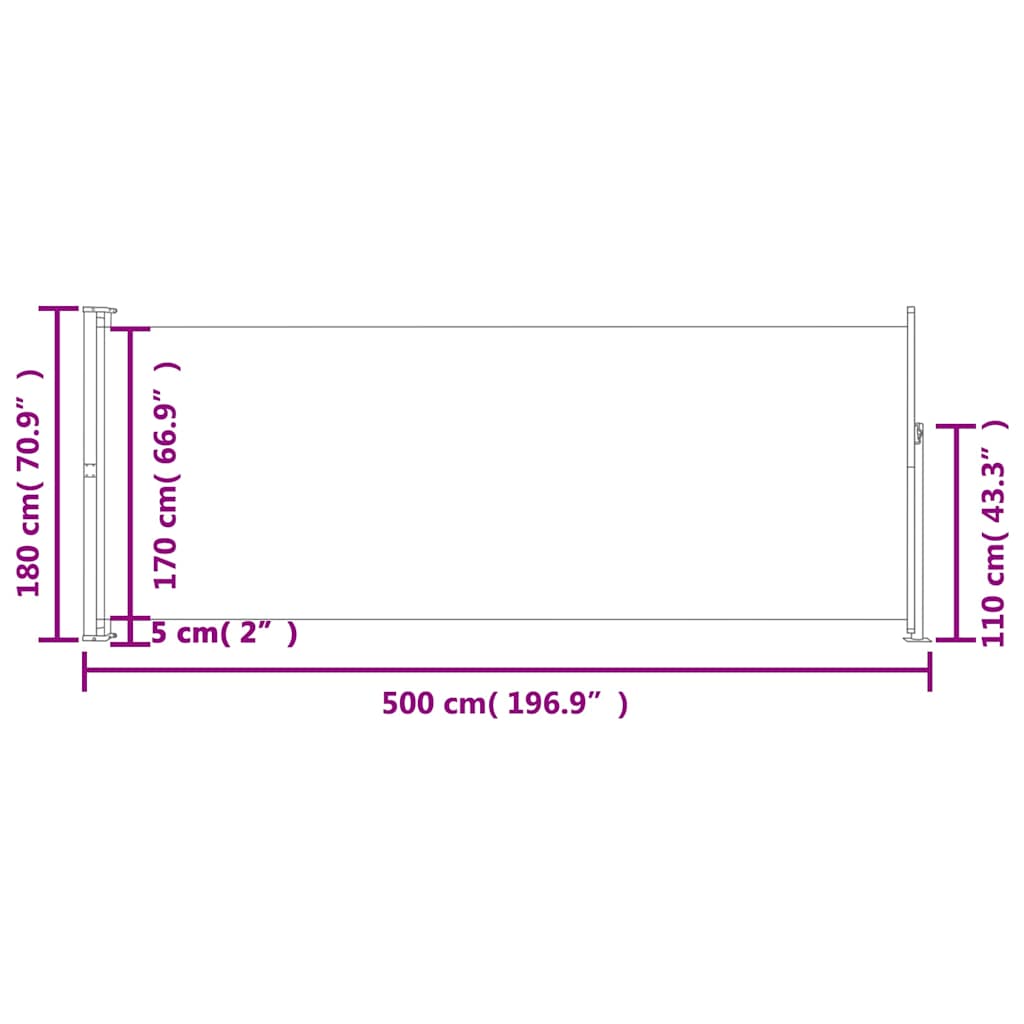 Tenda Laterale Retrattile per Patio 180x500 cm Blu - homemem39