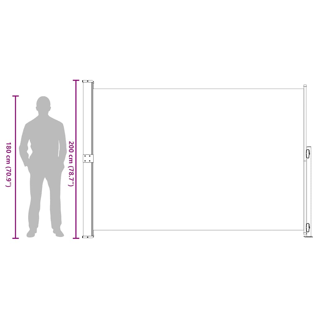 Tenda Laterale Retrattile per Patio 200x314 cm Grigia