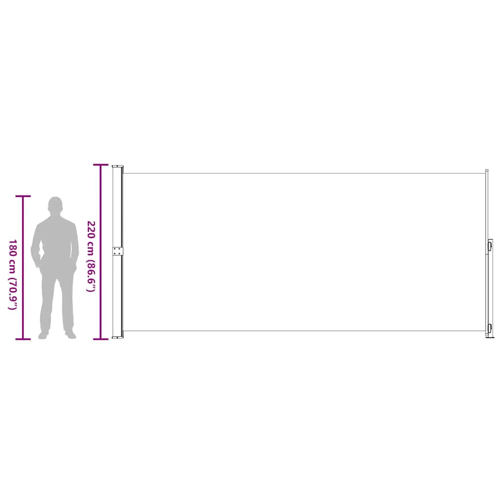 Tenda Laterale Retrattile per Patio 220x500 cm Grigia | homemem39