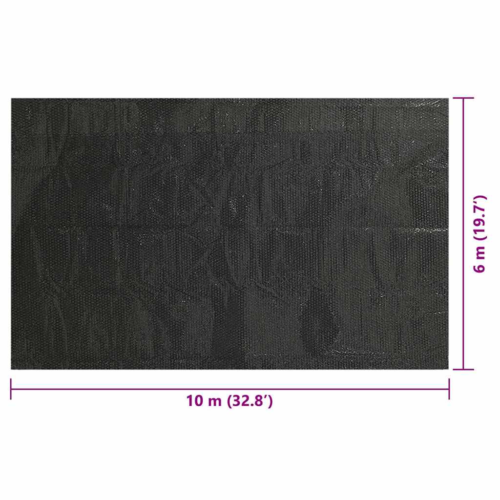 Copripiscina Rettangolare 1000x600 cm in PE Nero | homemem39