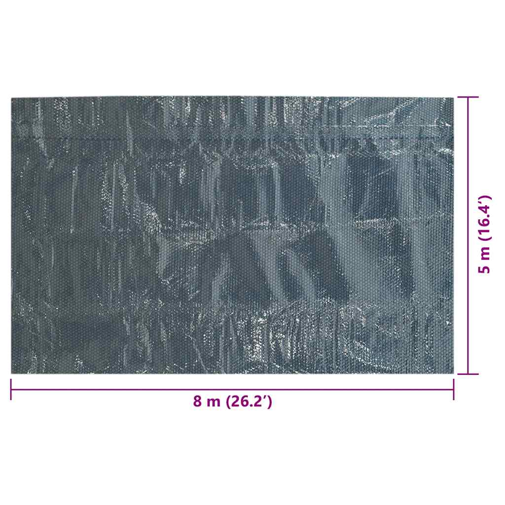 Pellicola Galleggiante Solare PE Piscina 800x500 cm Nero e Blu | homemem39