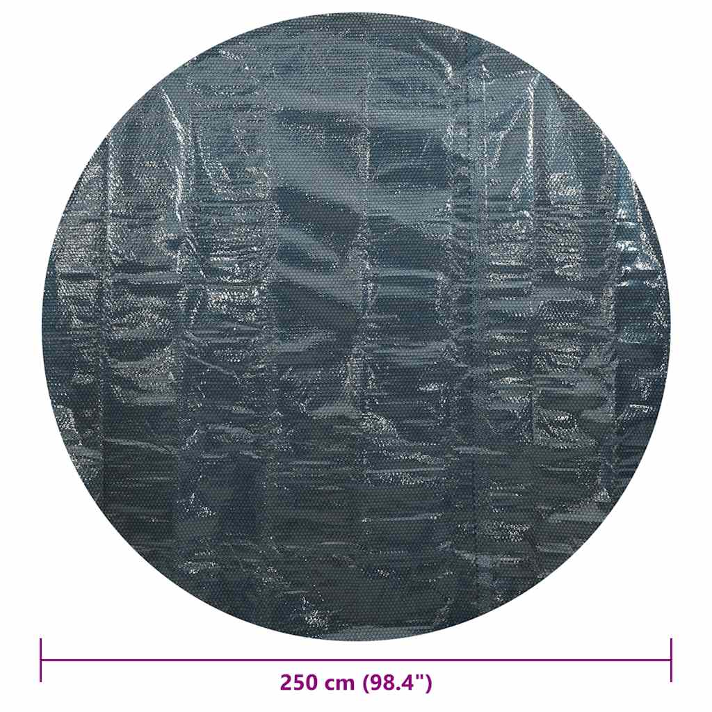 Pellicola Galleggiante Solare PE per Piscina 250 cm Nero e Blu | homemem39