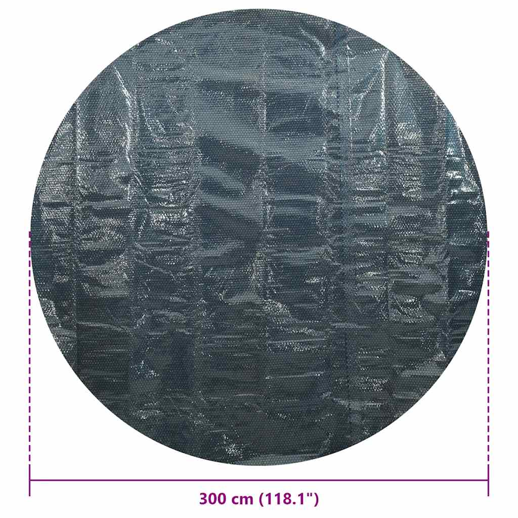 Pellicola Galleggiante Solare PE per Piscina 300 cm Nero e Blu | homemem39