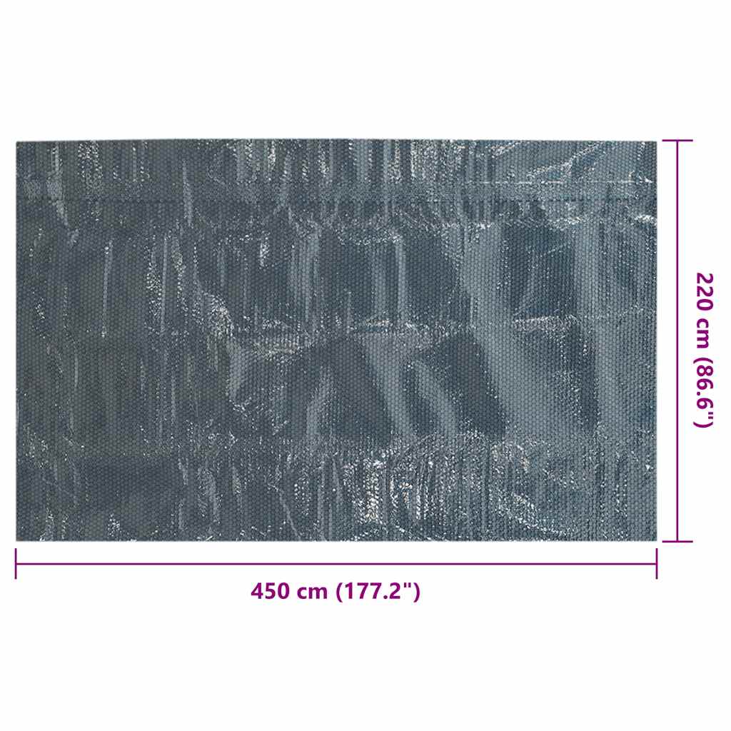 Pellicola Galleggiante Solare PE Piscina 450x220 cm Nero e Blu