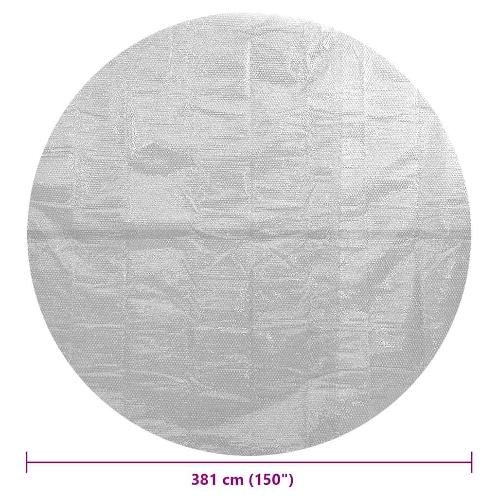 Pellicola Galleggiante Solare PE Piscina 381 cm Grigia