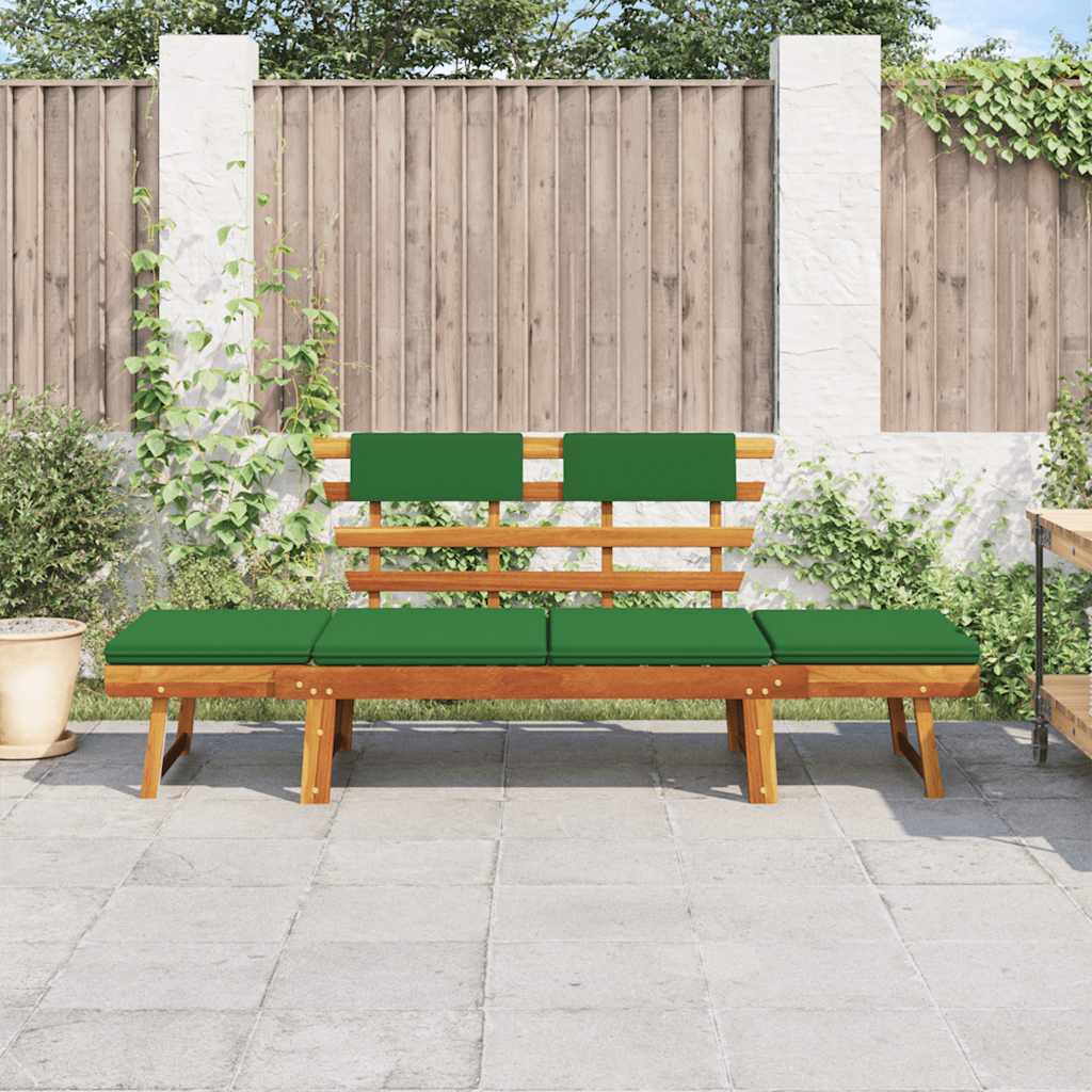 Panca da Giardino Cuscini 2-in-1 190 cm Legno Massello d'Acacia - homemem39