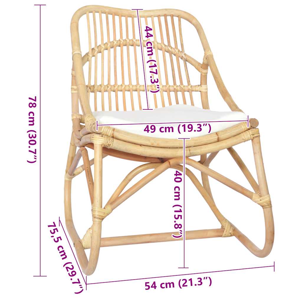 Sedia in Rattan e Lino - homemem39