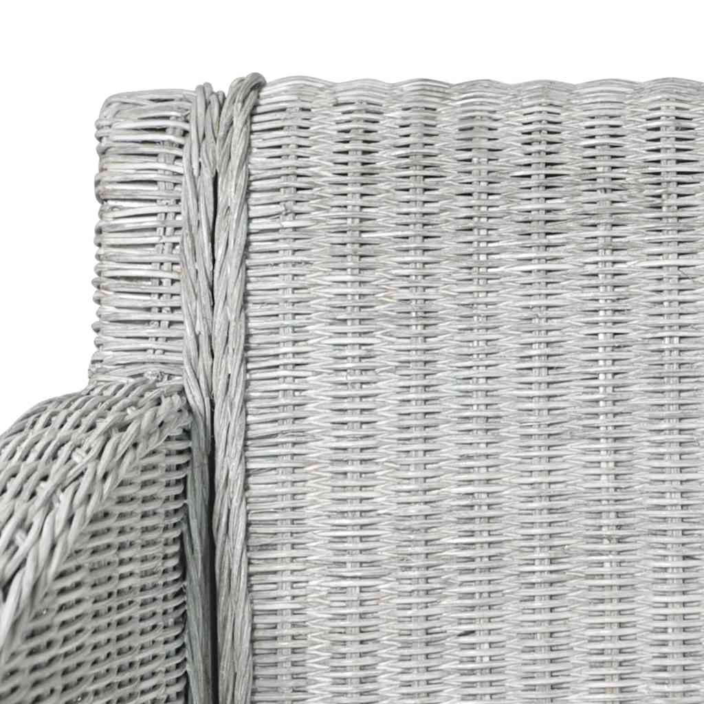 Sedie da Pranzo con Cuscini 2 pz Grigi in Rattan Naturale - homemem39