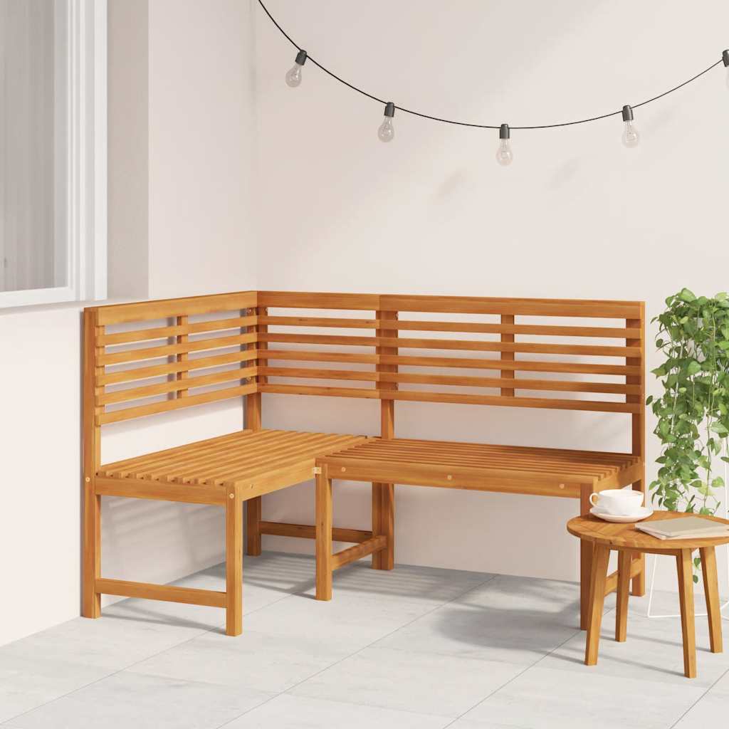 Panca da Giardino ad Angolo 140 cm Legno Massello Acacia - homemem39