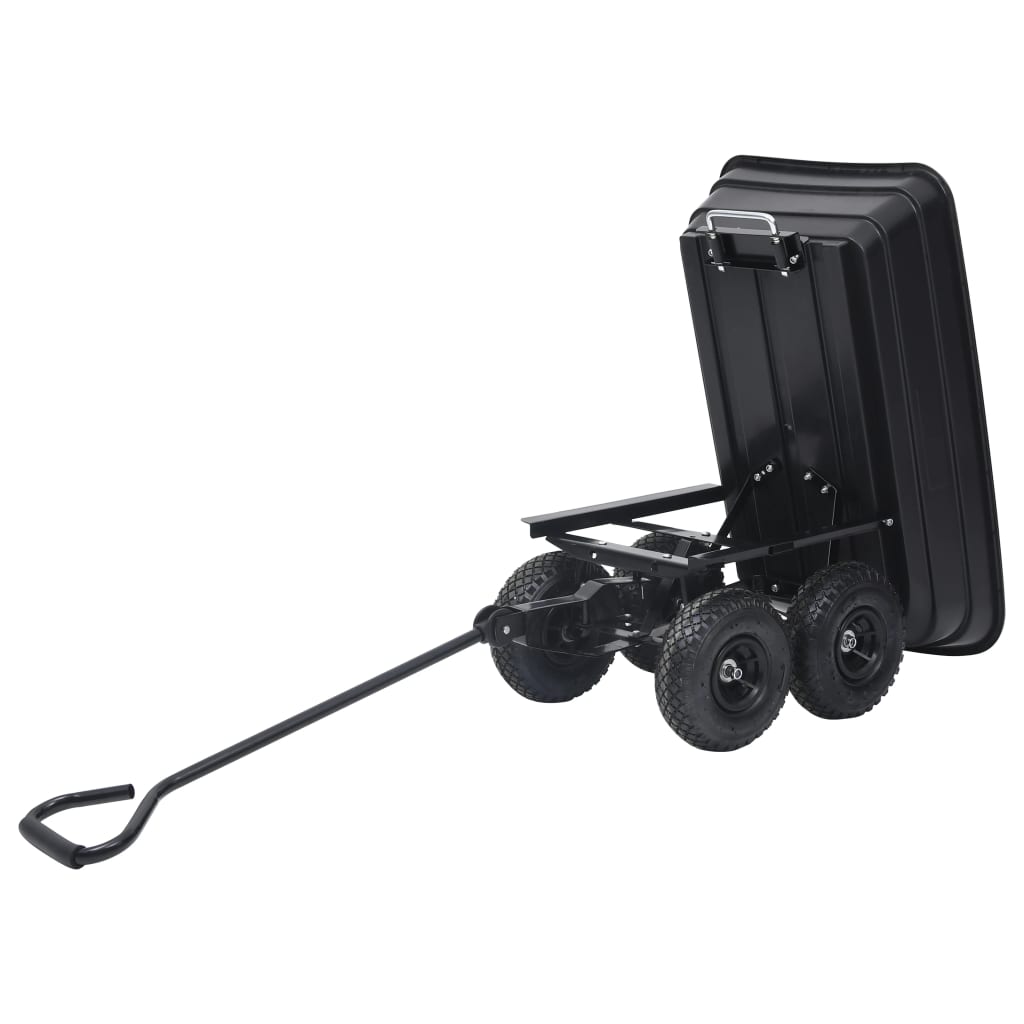 Carrello Manuale Ribaltabile da Giardino 300 kg 75 L Nero - homemem39