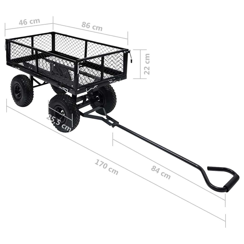 Carrello a Mano da Giardino Nero 250 kg | homemem39