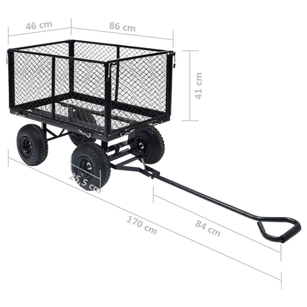 Carrello a Mano da Giardino Nero 350 kg | homemem39
