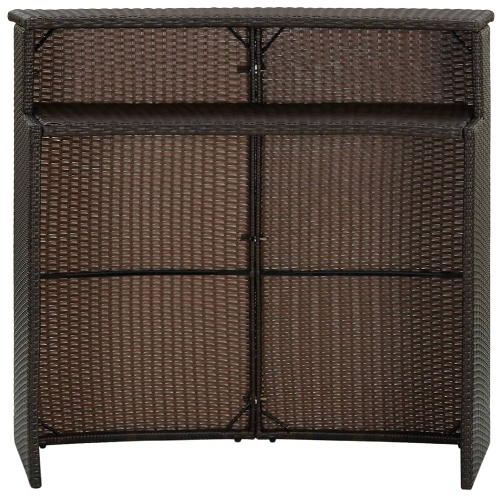 Tavolo da Bar per Esterni Marrone 120x55x110 cm in Polyrattan - homemem39