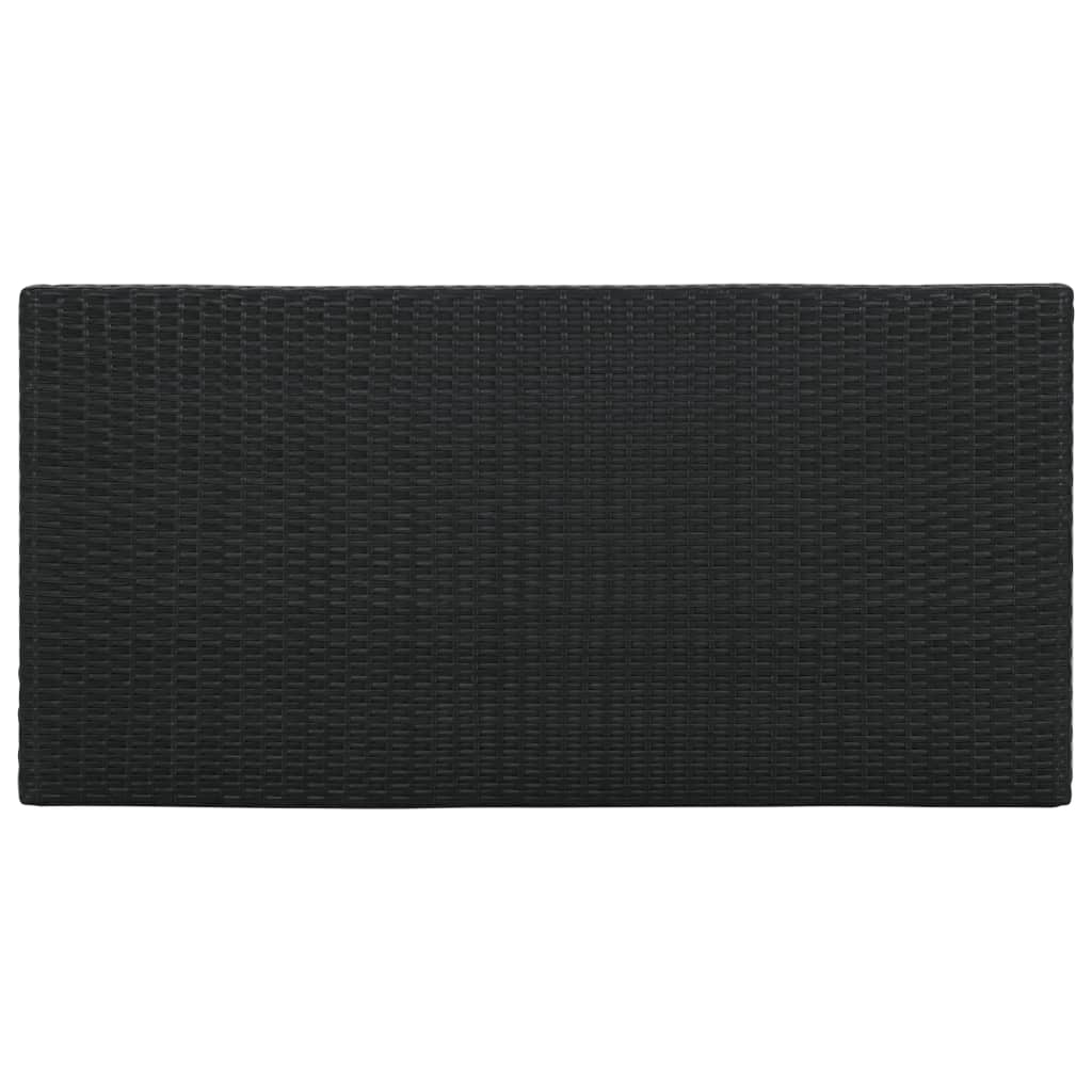 Tavolo da Bar con Ripiani Nero 120x60x110 cm in Polyrattan - homemem39