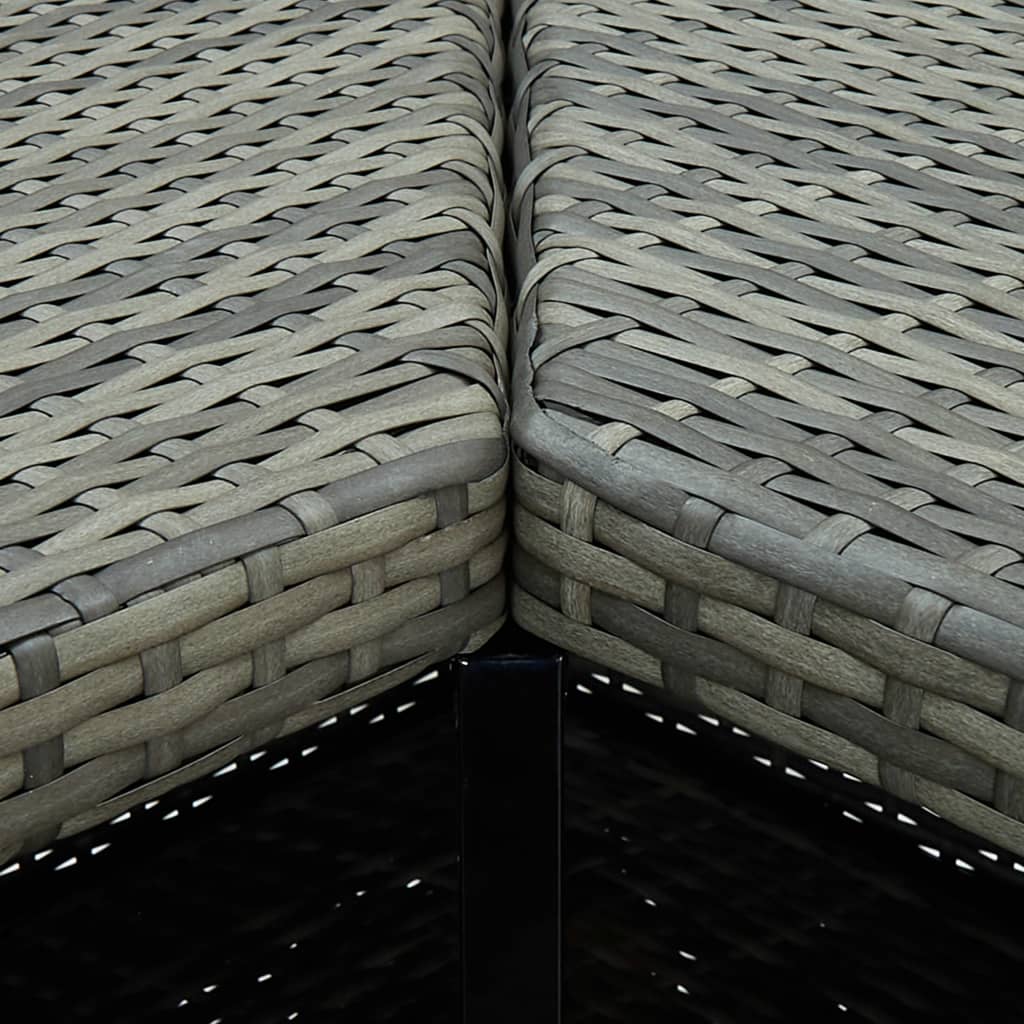 Tavolo da Bar Angolare Grigio 100x50x105 cm in Polyrattan - homemem39