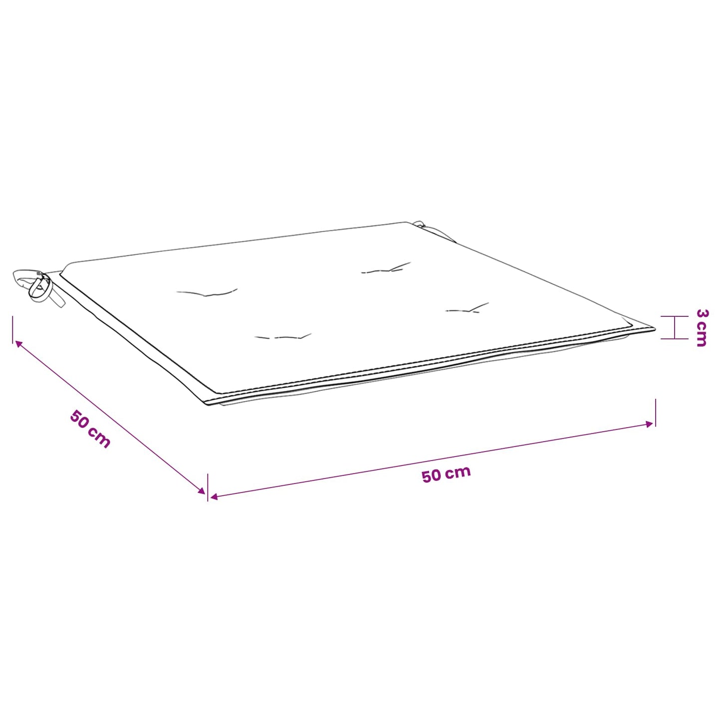 Cuscini per Sedia 4 pz Rosso Vino 50x50x3 cm in Tessuto Oxford | homemem39