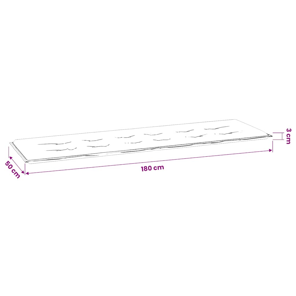 Cuscino per Panca a Quadri Grigi 180x50x3 cm Tessuto Oxford | homemem39