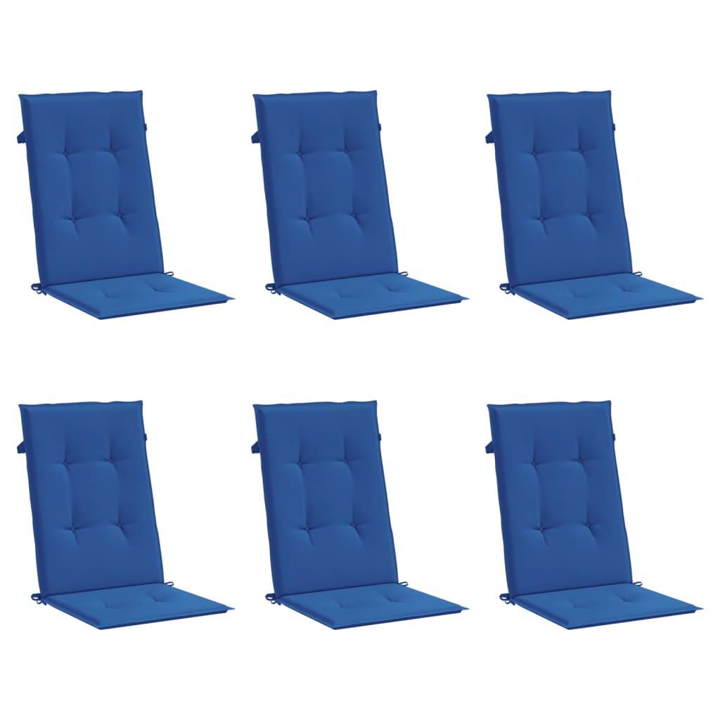 Cuscini per Sedie 6 pz Blu Reale 120x50x3 cm in Tessuto - homemem39