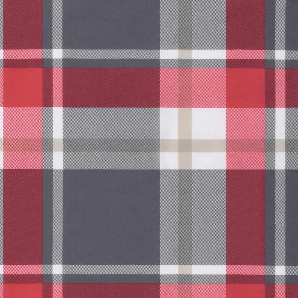 Cuscino per Lettino a Quadri Rossi 186x58x4cm in Tessuto Oxford - homemem39