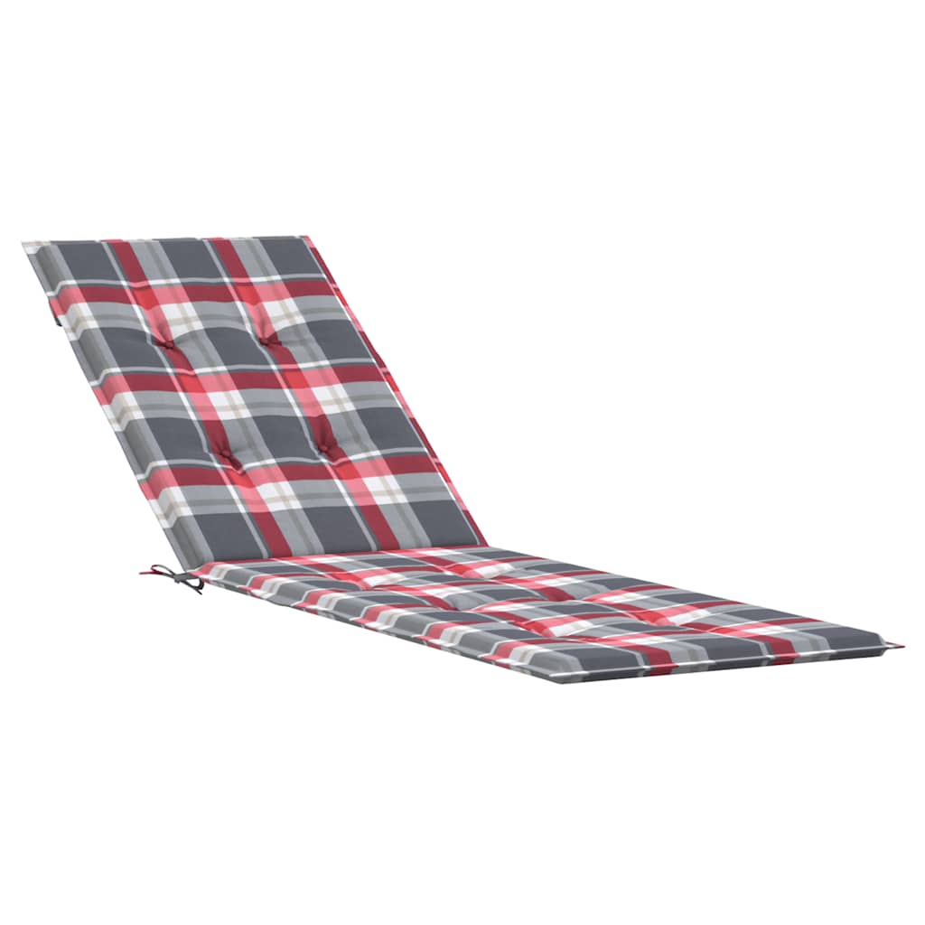 Cuscino per Sdraio Rosso a Quadri (75+105)x50x4 cm - homemem39