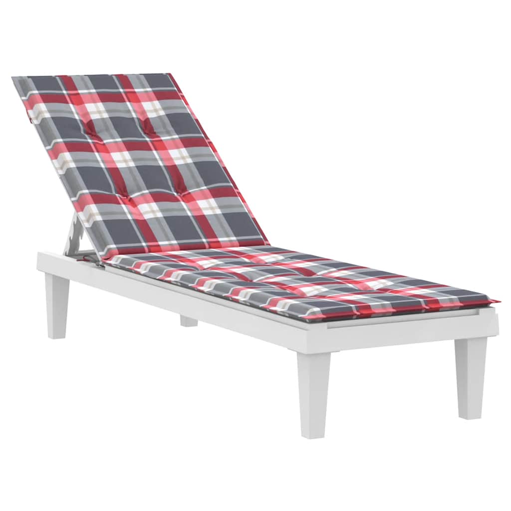 Cuscino per Sdraio Rosso a Quadri (75+105)x50x4 cm - homemem39