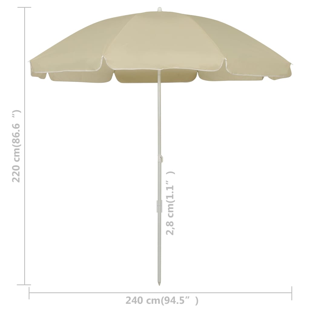 Ombrellone da Spiaggia Giallo Sabbia 240 cm | homemem39