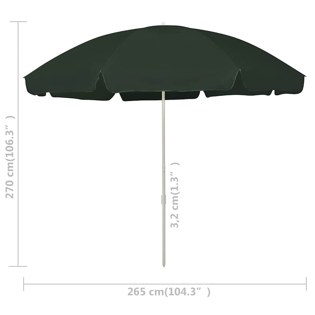 Ombrellone da Spiaggia Verde 300 cm