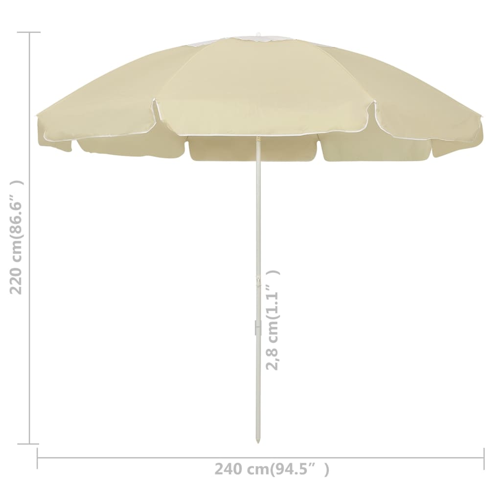 Ombrellone da Spiaggia Giallo Sabbia 240 cm | homemem39