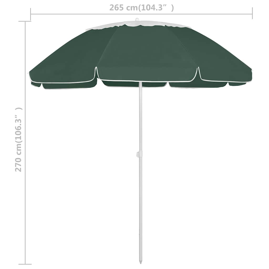 Ombrellone da Spiaggia Verde 300 cm