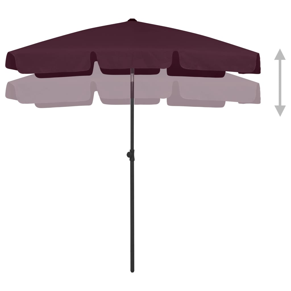 Ombrellone da Spiaggia Rosso Bordò 180x120 cm - homemem39