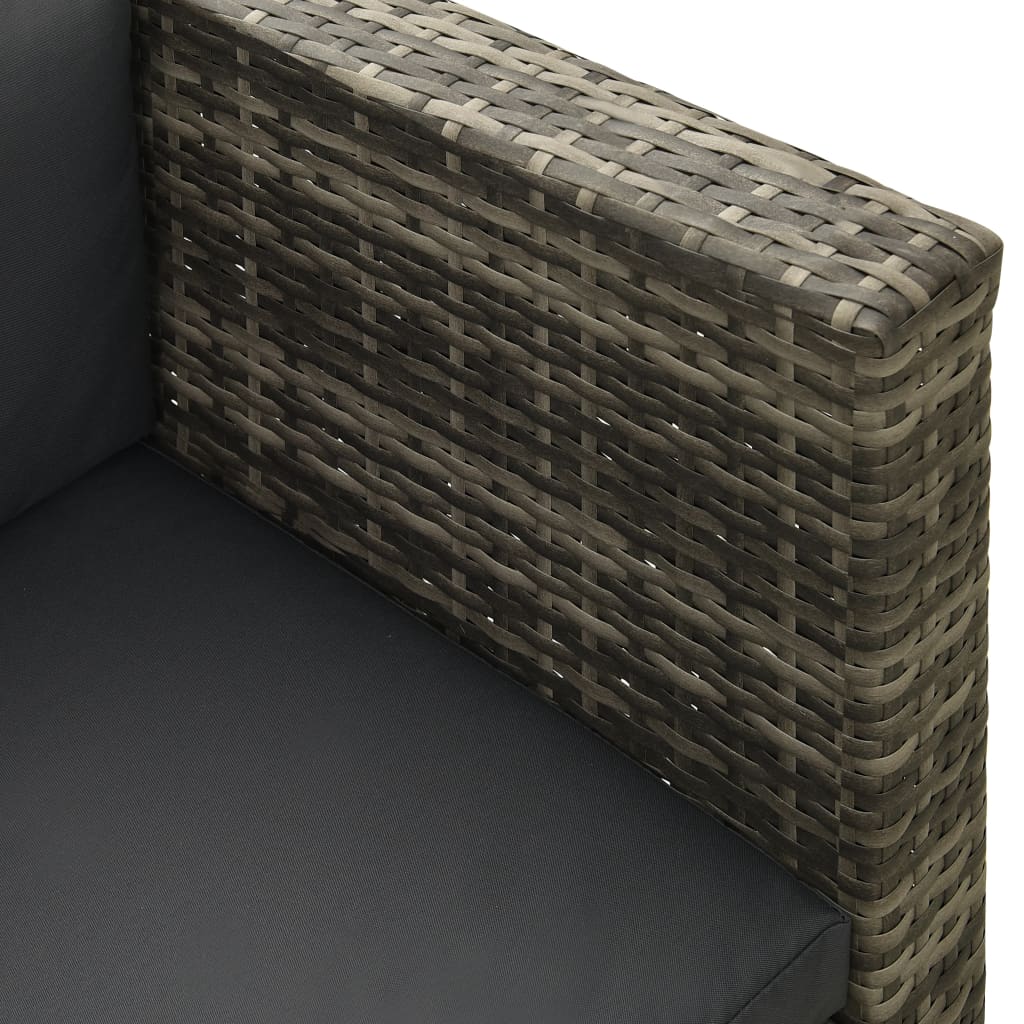 Set Divani da Giardino 4 pz con Cuscini in Polyrattan Grigio - homemem39