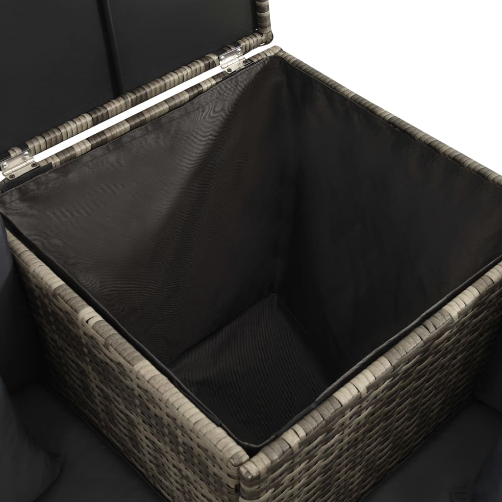 Set Divani da Giardino 4 pz con Cuscini in Polyrattan Grigio - homemem39
