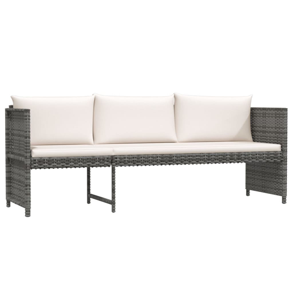 6-piece Garden Sofa Set with Gray Polyrattan Cushions